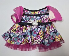 2015 Build-A-Bear Honey Girls Pink Black Velvet Silver Sequin Tulle Party Dress