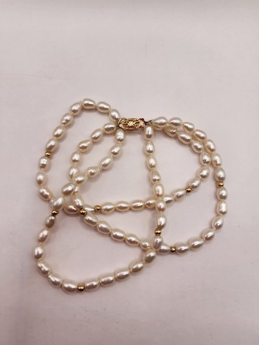 Vintage IPS 14k Freshwater Pearl 3 Strand Bracelet With 14k Gold Accent Beads