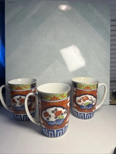 Vintage Takahashi San Francisco Imari Coffee Cup Mug, Japan w/ Gold Foil Sticker