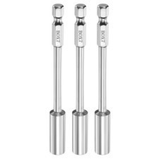 Image of 3pcs Nut Driver Drill Bit 7mm Socket 1/4" Hex Shank 3.94" Long Setter
