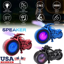 Retro Motorcycle Bluetooth LED Party FM Radio USB TF AUX TWS For Party Outdoor