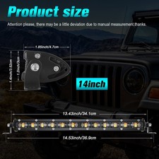 Slim 1420 32 44 50 6d Strobe Amberwhite Led Work Light Bar Offroad 4wd Suv Slim 1420 32 44 50 6d Strobe Amberwhite Led Work Light Bar Offroad 4wd Suv