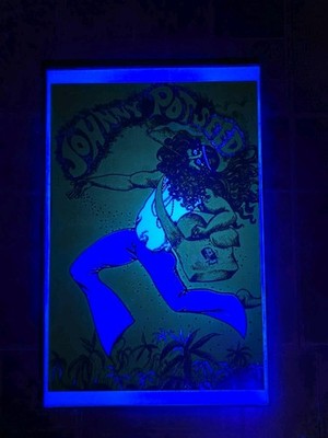 Blacklight Poster Johnny Potseed Marijuana Cannabis Framed 17