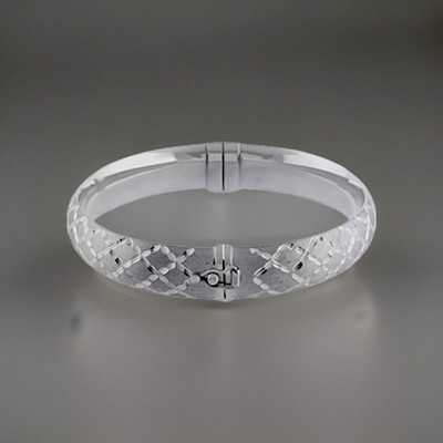 Sterling Silber Diamantschliff strukturiert poliert erweiterbar Armreif Armband Neu mit Etikett
