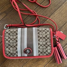 COACH Shoulder Bag Brown Red