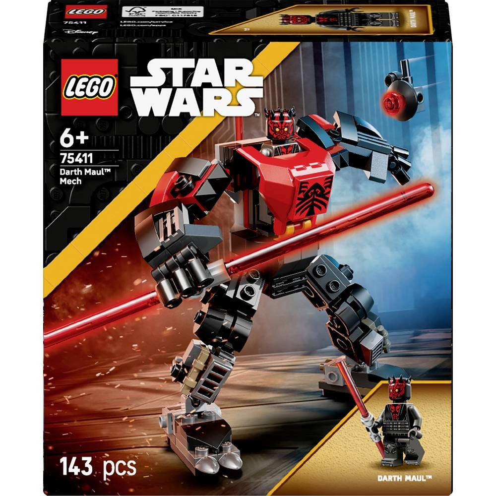 LEGO STAR WARS 75411 Darth Maul Mech, briques de construction et robot miniature Sith articulé