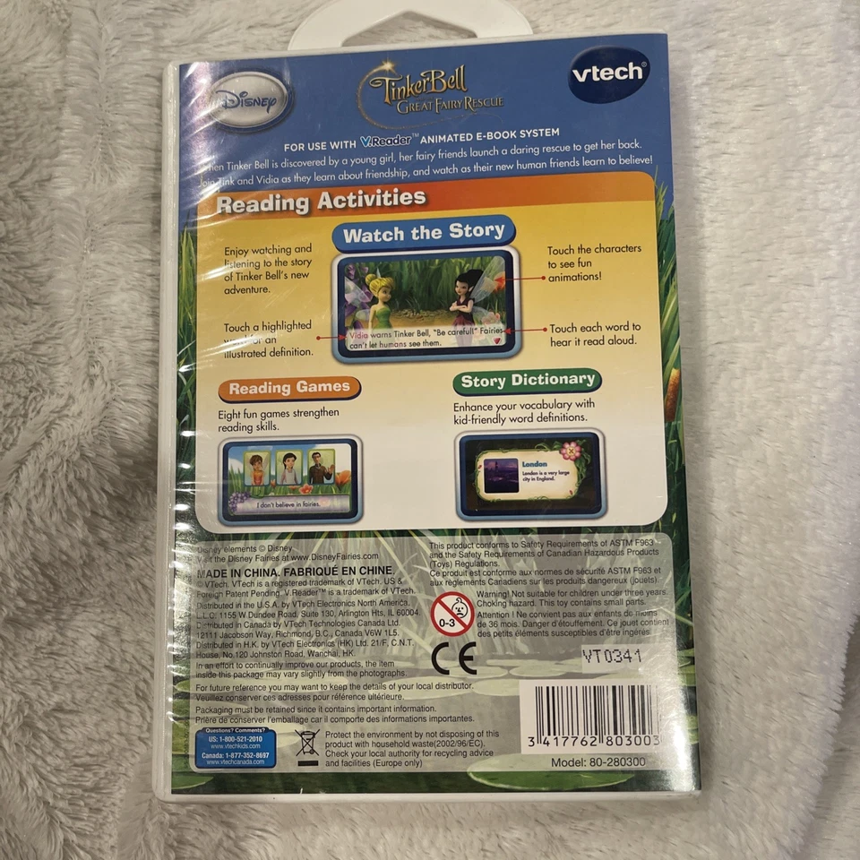 V Tech Animated E-Book System V Reader Disney Fairies Tinker Bell Great rescue - Image 4 of 4
