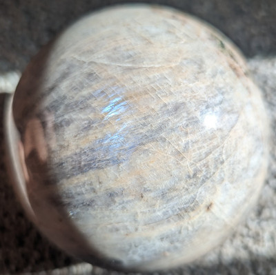 Moonstone Sphere Blue Flash Crystal Large Big Huge Gemstone Chakra