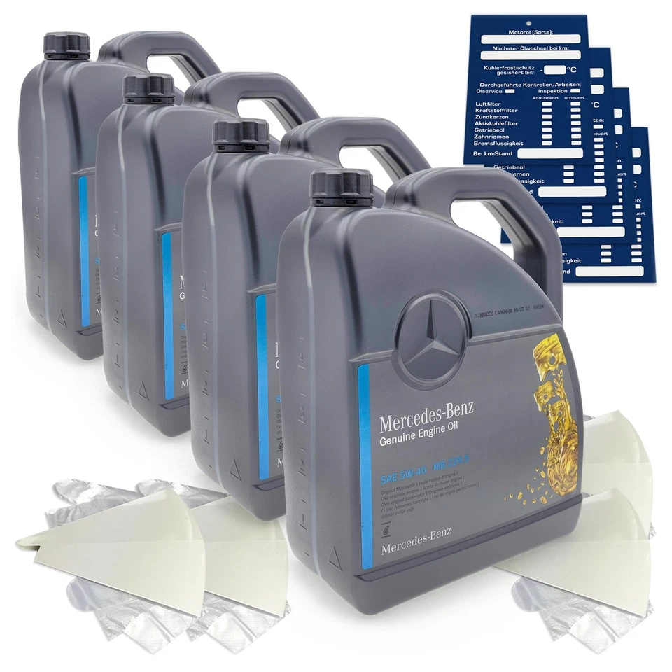 20 Liter Original Mercedes-Benz Motoröl für SAE 5W-40 5W40 MB 229.5 PKW SET