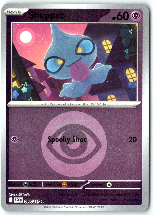 Shuppet Common Reverse Holo ME: Ascended Heroes 090/217 NM