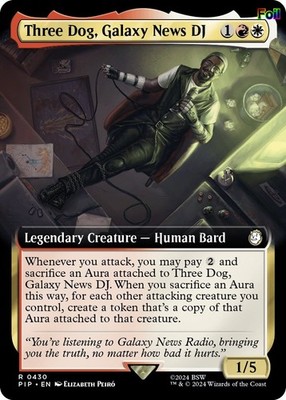 Foil Three Dog, Galaxy News DJ (Extended Art) - 430 - NM - Universes Beyond: ...