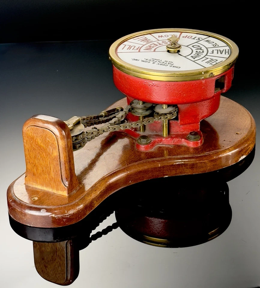 Antiguo Telégrafo Náutico Chas Cory & Son Ship Engine Pedido Foto 4 de 4