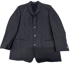 DKNY Blazer Mens 42R Black Wool Blend Tailored Sport Coat Jacket
