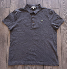 LACOSTE MEN'S SLIM FIT COTTON POLO SHIRT GRAY COLOR SIZE MENS US MEDIUM ORIGINAL