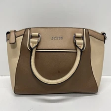 Guess Brown Beige Logo Tote Bag