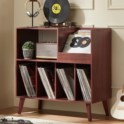 Großer Plattenständer mit Ablage, Plattenspieler Ständer mit Ablage, Vinyl Schallplatten Ho