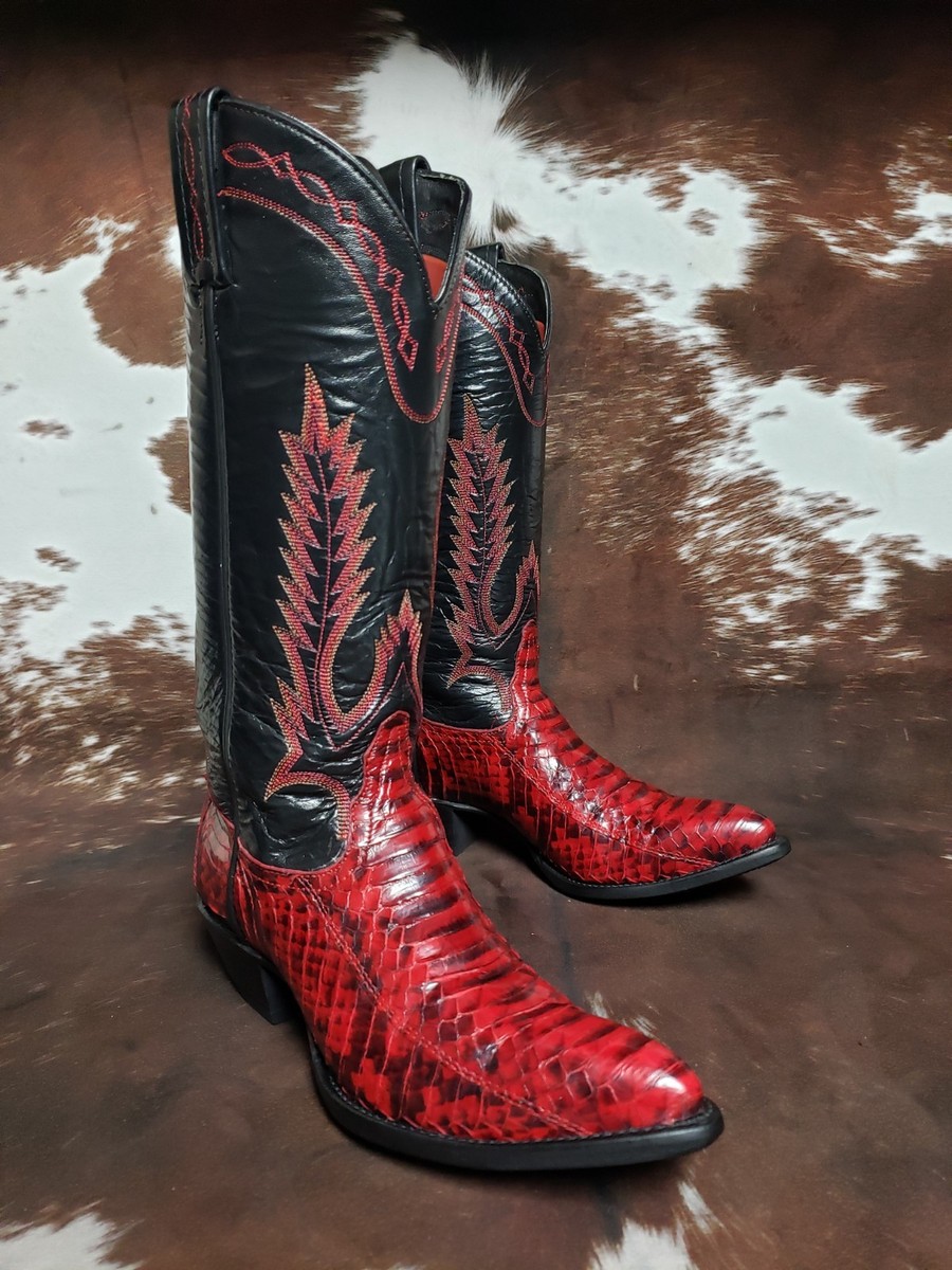 JEVER オールパイソン　ブーツ43 Tony Lama Vintage Red Natural Python Snake 🐍 Western Cowboy Boots