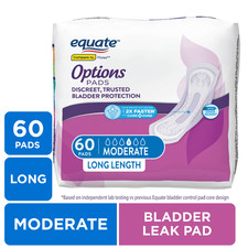 Women's Incontinence Pads for Bladder Leakage, Moderate Absorbency Long Length,
