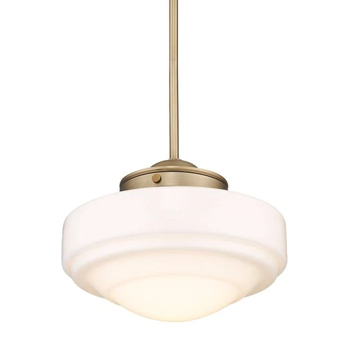 Golden Lighting Ingalls 12" Wide Modern Brass White Glass Mini Pendant - Picture 4 of 7