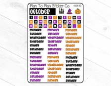 4154-10 October Journal Planner Stickers.