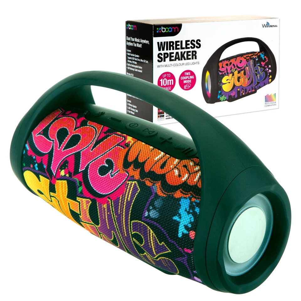 Graffiti Wireless LED Lautsprecher Bluetooth Farbwechsel Lichter Party