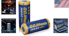 26650 5000mAh 3.7V Rechargeable Li-ion Battery for Flashlight, 2 Pack