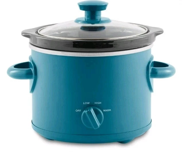 Two (2) Quart ~ Slow Cooker w/Removable Crock ~ CORSAIR BLUE by Mainstays