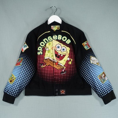 Vintage Spongebob Bomberjacke Kinder groß schwarz JH Design Nickelodeon Cartoons