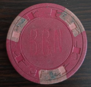 $.25 Cent (BEN) Benjie's Card Room San Diego CA Casino Chip