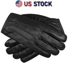Men's Driving Gloves Car Motorcycle Bikers Genuine Leather Police Drivers Glove