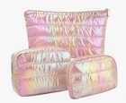Iridescent Quilted Makeup Bag, 3pcs  Makeup Bag Set Large Hiroyuki New