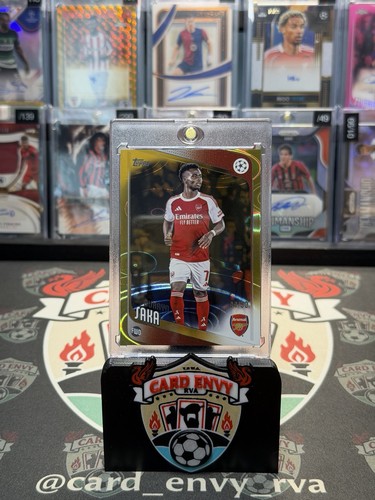 Bukayo Saka 2025-26 Topps UEFA #12 Gold Raindrops /50 Arsenal