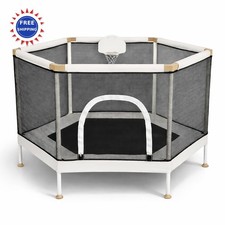 Square House 60 Trampoline with Safety Enclosure 220lb Capacity Premium Toddler