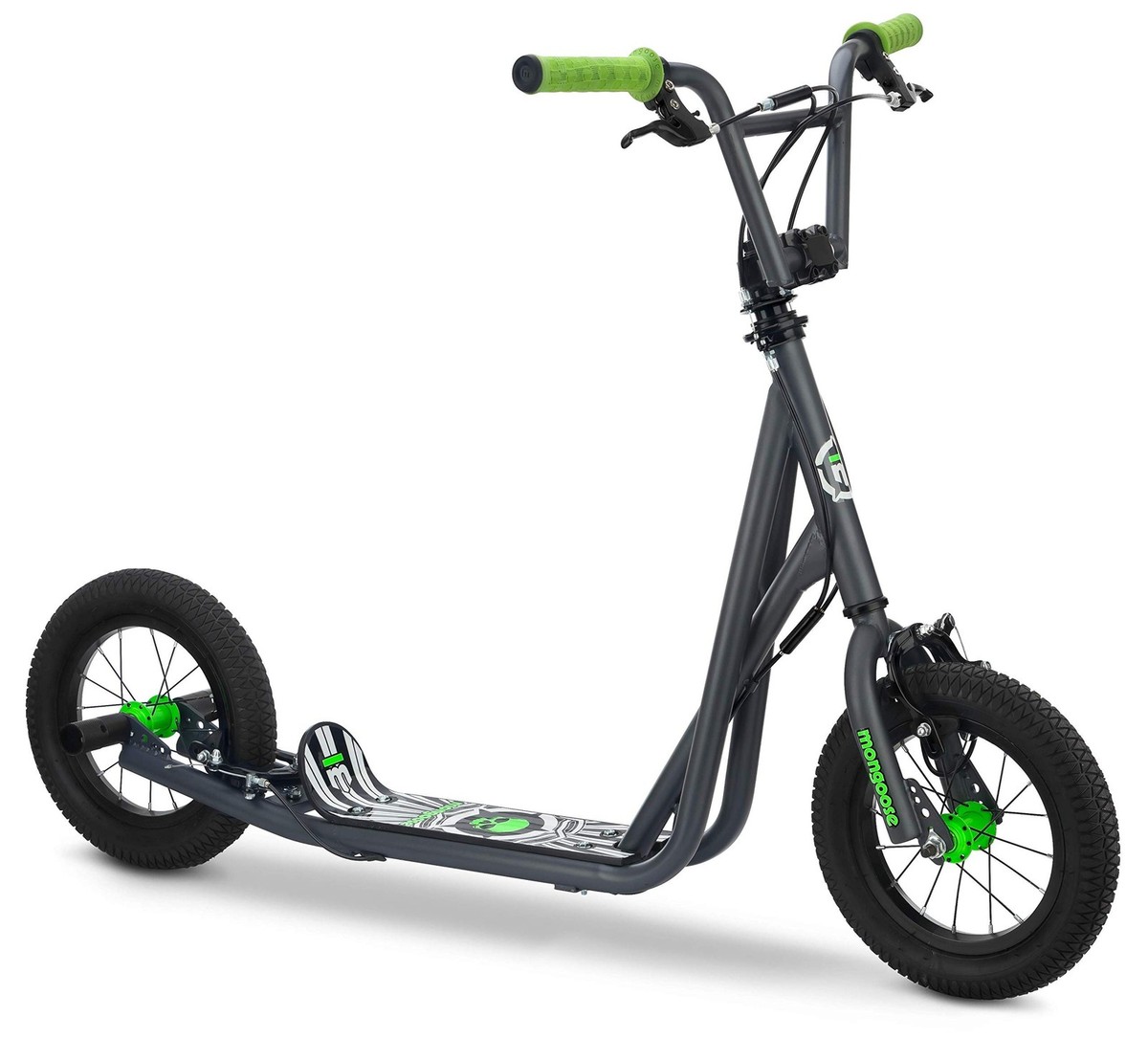 Mongoose R6174 Air Tire Kids Scooter - Grey/Green for sale online