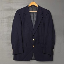 Burberrys Blazer Navy Blue Gold Button Wool Sport Coat 42R READ