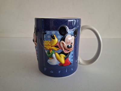 Disneyland Paris 2002 Denim Jeans Blau 3D Tasse Disney Mickey & Goofy Vintage