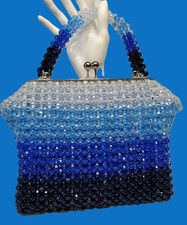 Women's Ombre Blue Beaded Bag