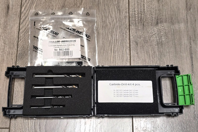 Mueller Kueps 4pc Carbide Tip Drill Bit Set 3, 4, 6 & 7mm w/Case #562600