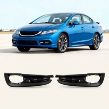 Pair Fog Light Trim Set For 2013-2014 Honda Civic Si Sedan Left And Right Side