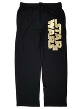 Star Wars Mens Black  Gold Lounge Pant Sleep Pants Pajama Bottoms