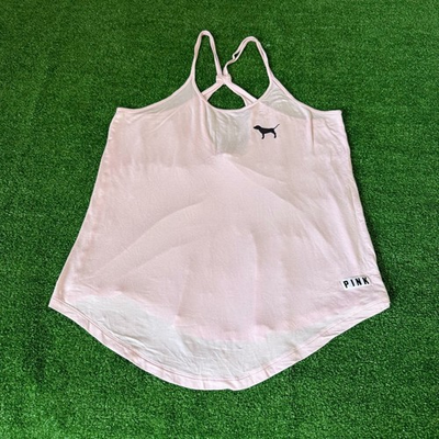 #ad Pink by VS Super Soft Strappy Racerback Small Dog Yoga Running Tank Top Size S $15.00