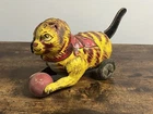 Vintage 1950's Marx Tin Wind Up Toy Cat With Ball PARTS REPAIR