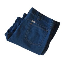 Vintage 70s Indigo Blue Medium Wash Wide Leg Jeans Size 37 x 29 1/2