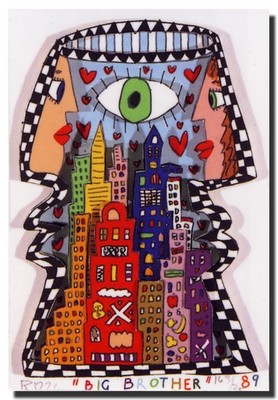 James Rizzi ''BIG BROTHER'' Magnet / Magnet Sign After 3D Construction From 1981