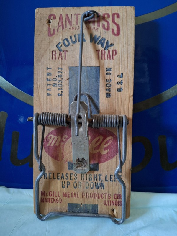 Working Vintage CAN’T MISS Four Way Rat Trap by McGill Metal Products USA 🇺🇸 