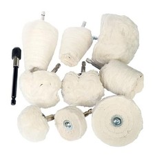 pcs Cotton Polishing Wheel Kit for Drill, Buffing Wheels for Aluminum 10