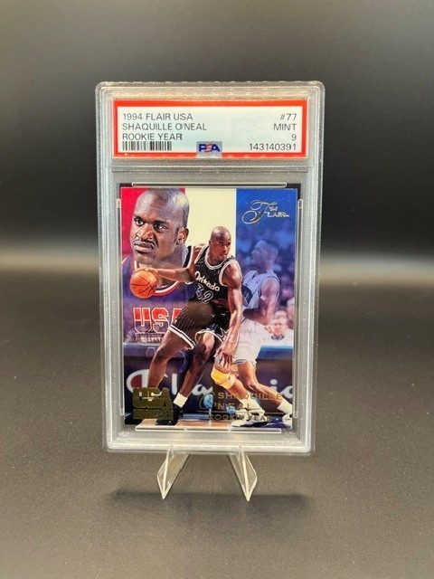 1994 Flair USA #77 Shaquille O’Neal, Rookie Year, PSA 9