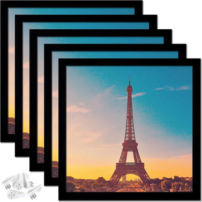 #ad 8x8 Picture Frame Set of 5 Black Square Photo Frames High 8x8 $29.49