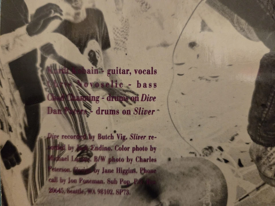 NIRVANA - SLIVER 7" INCH VINYL RECORD SP73 BLACK PRESSING 45 RPM Foto 3 de 4