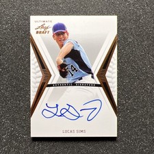 2012 Leaf Ultimate Draft LUCAS SIMS #BA-LS1 Rookie AUTO - BASEBALL CARD